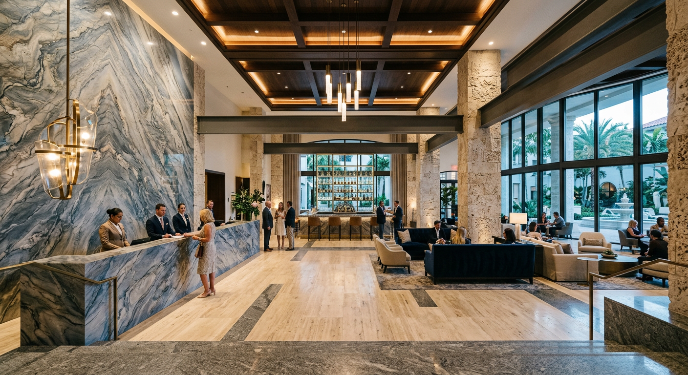 Commanding Impressions: Why Quartzite Dominates Southwest Florida's Elite Commercial Venues