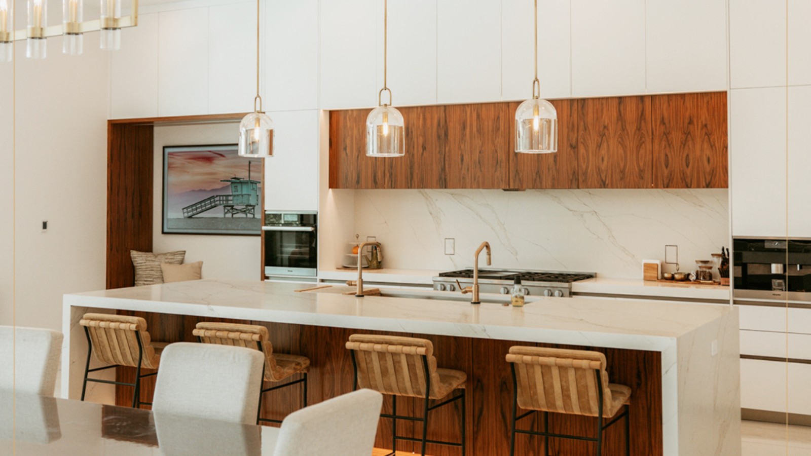 Outdoor kitchen with natural stone countertops installed by HB Marble & Granite in Southwest Florida.
